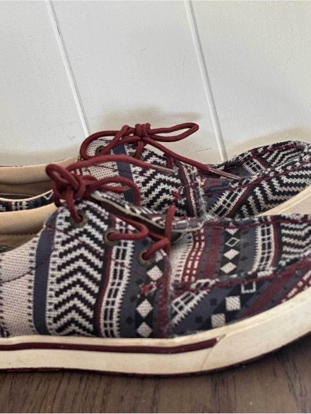 Twisted X Youth Casual Patterned Lace-Up Boat Shoes Size 3M Southwest Tribal